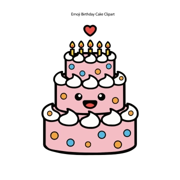 Free Emoji Birthday Cake Clipart Template to Edit Online
