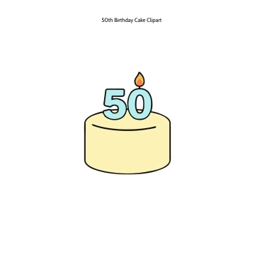 Free 50th Birthday Cake Clipart Template to Edit Online