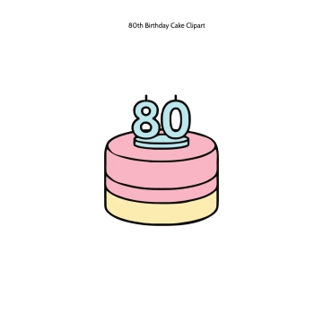 Free 80th Birthday Cake Clipart Template to Edit Online