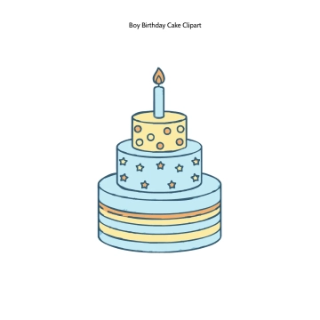 Free Boy Birthday Cake Clipart Template to Edit Online