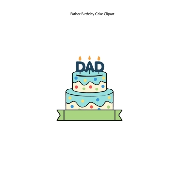 Free Father Birthday Cake Clipart Template to Edit Online
