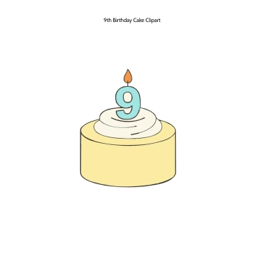 Free 9th Birthday Cake Clipart Template to Edit Online