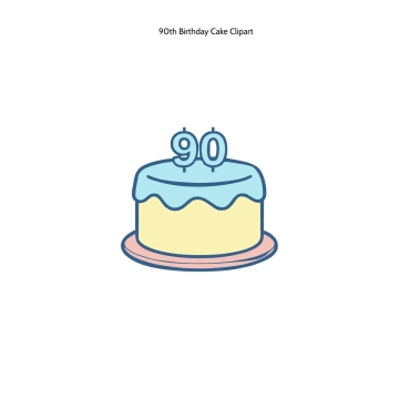 Free 90th Birthday Cake Clipart Template to Edit Online