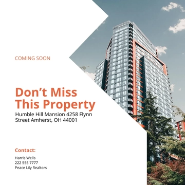 Free Coming Soon Real Estate Linkedin Post Template to Edit Online