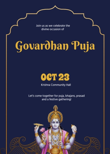 Free Govardhan Puja Occasion Template to Edit Online