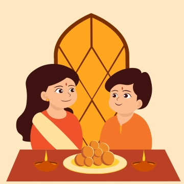 Free Brother-Sister Clipart Bhai Dooj Template to Edit Online
