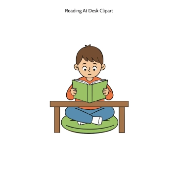 Free Reading At Desk Vector Clipart (PNG, SVG) to Edit Online