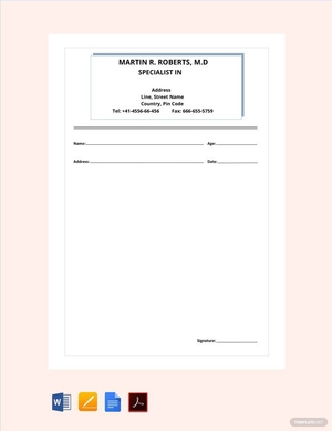 RMP Doctor's Prescription Template