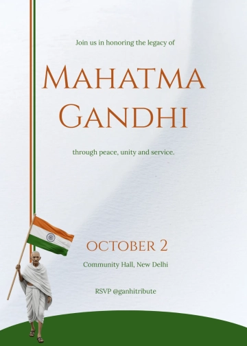 Free Modern Gandhi Jayanti Invitation Template to Edit Online