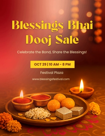 Free Blessings Bhai Dooj Sale Flyer Template to Edit Online
