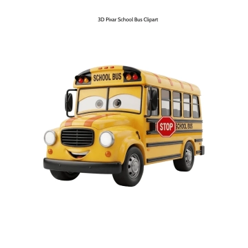 Free 3D Pixar School Bus Clipart Template to Edit Online
