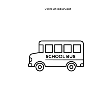 Free Outline School Bus Clipart Template to Edit Online