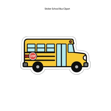 Free Sticker School Bus Clipart Template to Edit Online