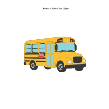 Free Realistic School Bus Clipart Template to Edit Online