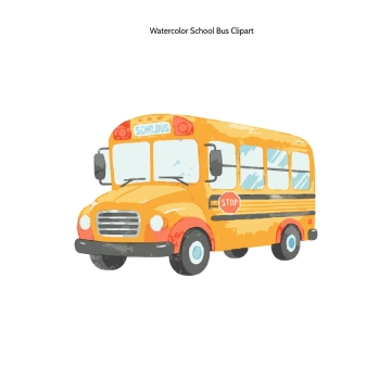 Free Watercolor School Bus Clipart Template to Edit Online