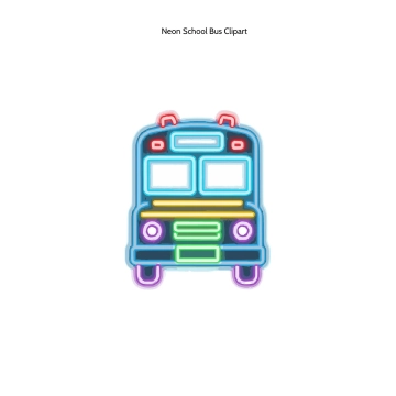 Free Neon School Bus Clipart Template to Edit Online