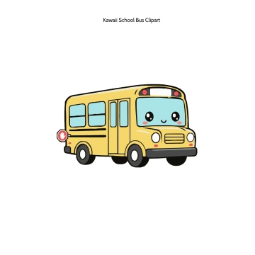Free Kawaii School Bus Clipart Template to Edit Online