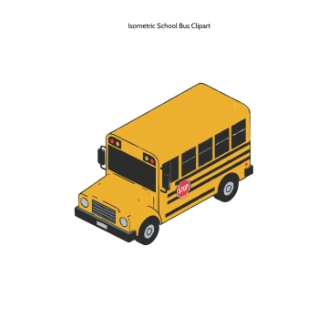 Free Isometric School Bus Clipart Template to Edit Online