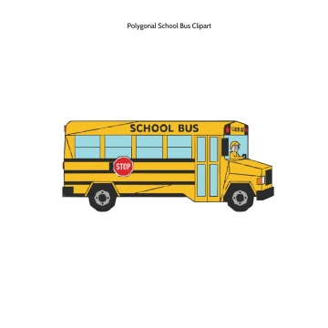 Free Polygonal School Bus Clipart Template to Edit Online