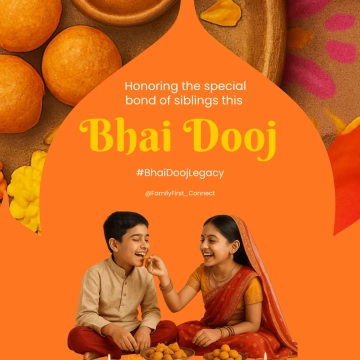 Free Professional Family Blessing Bhai Dooj LinkedIn Post Template to Edit Online