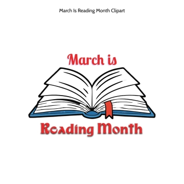 Free March Is Reading Month Vector Clipart (PNG, SVG) to Edit Online