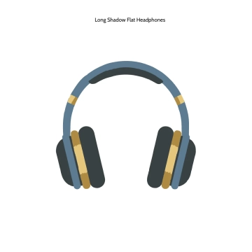Free Long Shadow Flat Headphones Template to Edit Online