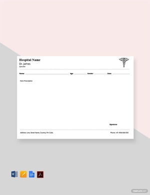 Orthopedic Doctor's Prescription Template