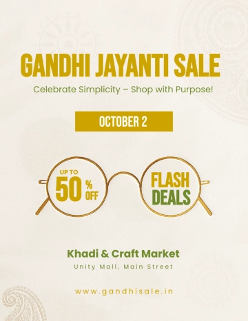 Free Gandhi Jayanti Sale Flyer Template to Edit Online