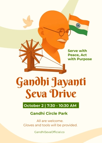 Free Gandhi Jayanti Community Service Announcement Template to Edit Online