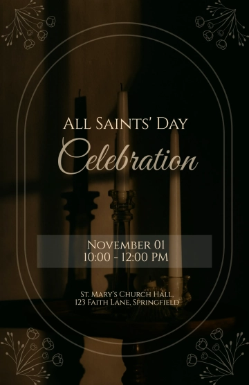 Free All Saints' Day Invitation Poster Template to Edit Online