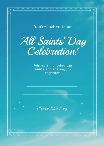 Free Blank All Saints' Day Party Invitation Template to Edit Online