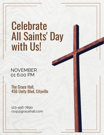 Free Modern All Saints' Day Invitation Flyer Template to Edit Online