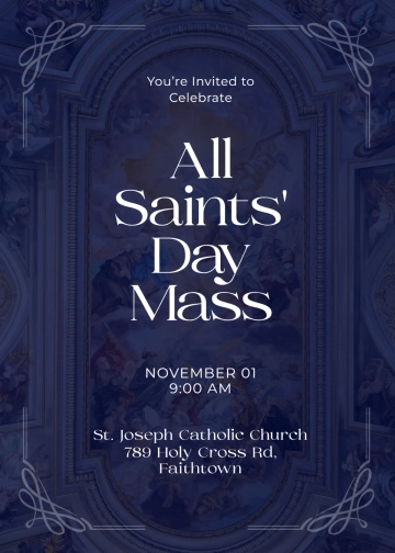 Free Catholic All Saints' Day Invitation Template to Edit Online