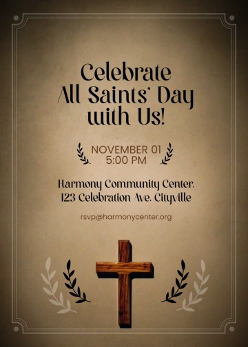 Free All Saints' Day Celebration Invitation Template to Edit Online