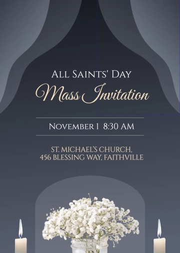 Free All Saints' Day Mass Invitation Template to Edit Online