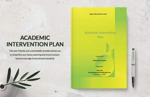Academic Intervention Plan Template