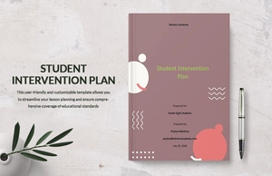 Student Intervention Plan Template