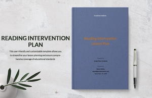 Reading Intervention Lesson Plan Template
