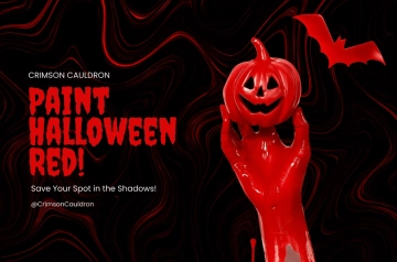 Free Red Halloween Art Banner Template to Edit Online