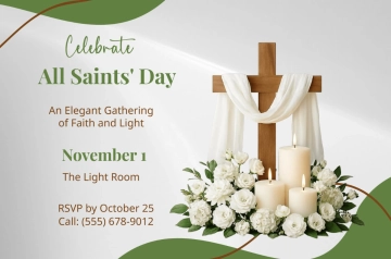 Free Aesthetic All Saints' Day Invitation Banner Template to Edit Online