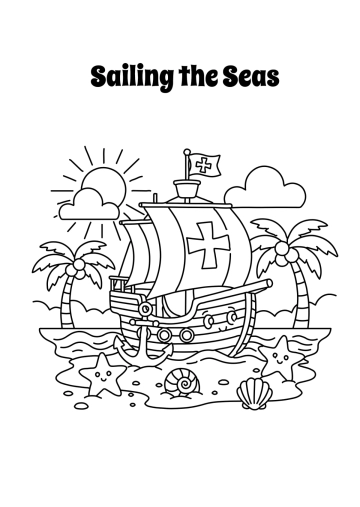 Free Columbus Day Preschool Craft Template to Edit Online