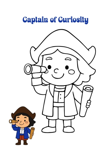 Free Cute Columbus Day Coloring Template to Edit Online