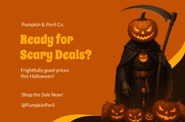 Free Orange Halloween Sale Banner Template to Edit Online