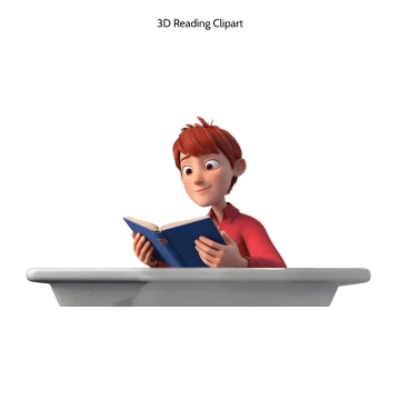 Free 3D Reading Clipart (PNG, SVG) to Edit Online