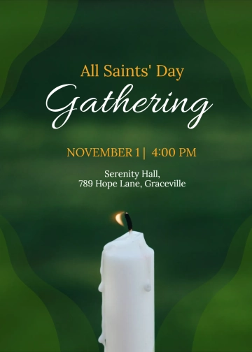 Free Calligraphy All Saints' Day Invitation Template to Edit Online