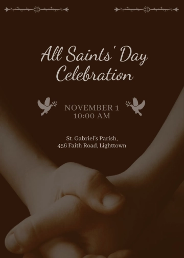 Free Religious All Saints' Day Invitation Template to Edit Online