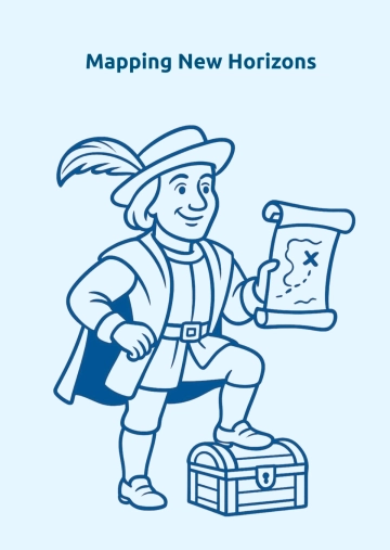 Free Blue Columbus Day Drawing Template to Edit Online