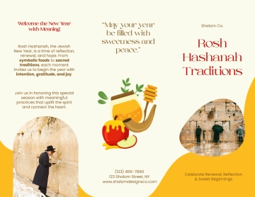 Free Rosh Hashanah Traditions Brochure Template to Edit Online