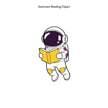 Free Astronaut Reading Vector Clipart (PNG, SVG) to Edit Online
