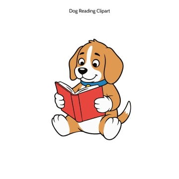 Free Dog Reading Vector Clipart (PNG, SVG) to Edit Online